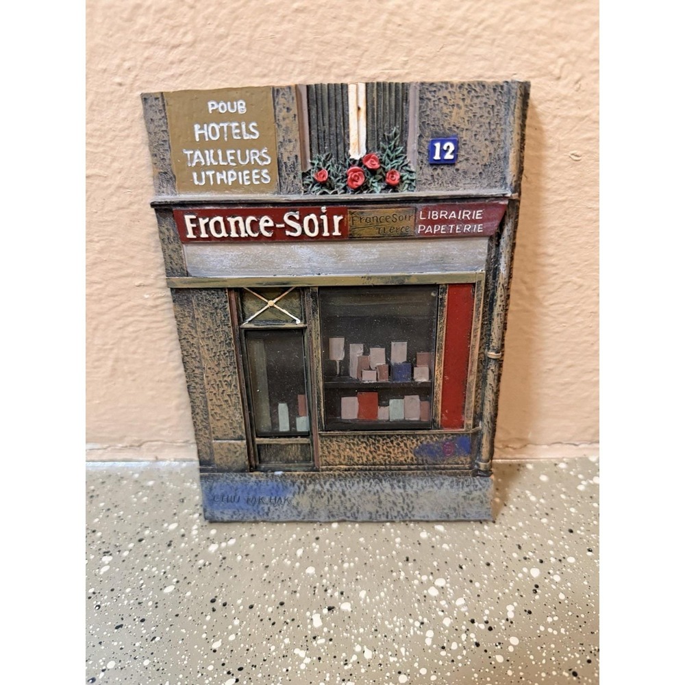 Chiu Tak Hak‎ French Library 3D Tile/Plaque Wall Art "France-Soir, Librairie"